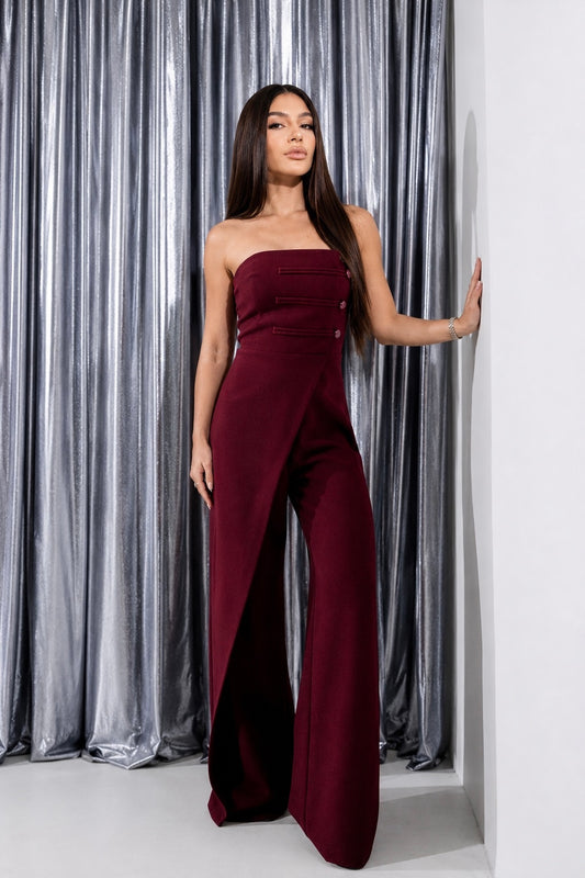 Olympia Jumpsuit - Burgundy