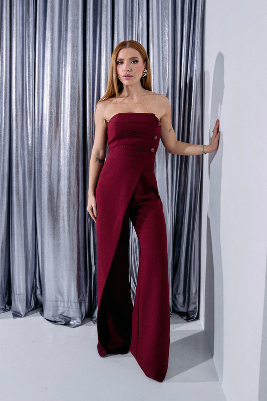 Olympia Jumpsuit - Burgundy